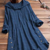 ราคา TEMU เสื้อเชิ้ตมีฮู้ดแขนยาวลำลอง เสื้อเอียงลายสก็อตสุดเก๋ เสื้อคลุมผู้หญิงผูกเอวสำหรับฤไม้ร่วง เสื้อเชิ้ตแขนยาวมีเชือกผูกสไตล์หรู (17593519143382)