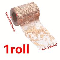 ราคา TEMU 1 ม้วนริบบิ้นงานฝีมือสีทองกุหลาบหรูหรา - ผิวเงาเมทัลลิก, เหมาะสำหรับโปรเจค DIY & ทำมือ, ริบบิ้นสำหรับงานฝีมือ (17592404527211)