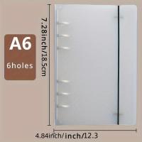 ราคา TEMU 1 ชิ้น B5/A4/A5/A6 แฟ้มกระดาษแบบวงกลม/แฟ้มพลาสติกฝ้าใส/สายรัด (17592321766069)