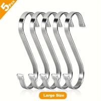 ราคา TEMU 5 ชิ้น ตะขอรูปตัว S ขนาดใหญ่ ตะขอสแตนเลสสำหรับงานหนัก ตะขอครัว ตะขอโลหะรูปตัว S สำหรับใช้ในครัวเรือน ตะขอท่อเหล็ก เหมาะสำหรับเสื้อผ้า อุปกรณ์ครัว ช้อนส้อม ต้นไม้ ผ้าขนหนู เครื่องมือทำสวน (1759231