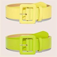 ราคา TEMU เซ็ตเข็มขัด 2 ชิ้น สไตล์ Spring Summer New สำหรับผู้หญิง [สีเหลืองเขียว] เข็มขัดแฟชั่น 2 เส้น เข็มขัดน่ารักสำหรับใส่ชุดเดรส เสื้อและกางเกง (17592328738927)