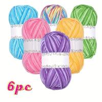 ราคา TEMU เส้นด้ายอะคริลิค 6 ชิ้น แบบมีลายสีสันหลากหลาย 3 ชั้น นุ่มและอบอุ่น เหมาะสำหรับการถักนิตติ้งและโครเชต์ รวมถึงการทำเสื้อกันหนาว หมวก และงานฝีมือ (17592202021013)