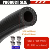 ราคา TEMU ท่อเชื้อเพลิงแรงดันต่ำขนาด 5/16" / 3/8", ยาว 5 ฟุต, แคลมป์ปรับได้ 4 ชิ้น, ความดันสูง 150 PSI สำหรับระบบเชื้อเพลิงและเครื่องยนต์ในรถยนต์, เครื่องตัดหญ้า และอื่นๆ (17596379594881)