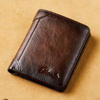 ราคา กระเป๋าสตางค์หนังแท้ RFID สำหรับผู้ชาย, กระเป๋าสตางค์สั้นแบบสเลิมสไตล์วินเทจ มัลติฟังก์ชั่น, ที่ใส่บัตร ID, ที่สมบูรณ์แบบสำหรับวันวาเลนไทน์และคริสต์มาส (17592264258389)