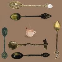 ราคา ชุดช้อนกาแฟโลหะสวยงาม 6 แบบ, ช้อนขนมหวาน, ช้อนชาเย็น, ช้อนบาร์ปั๊มนูน, ช้อนซุปหมูสำหรับห้องอาหารใน, ชุดถุง (17592292469024)