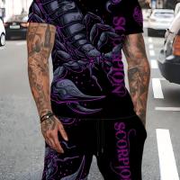 ราคา ชุดเสื้อยืดแขนสั้นผู้ชายลาย 3D เต็มตัว Scorpion ชุดแฟชั่นฤดูร้อน 2 ชิ้นไซส์ใหญ่ ชุดกีฬา ชุดเสื้อยืดลายสไตล์ ชุดเสื้อยืดกางเกงขาสั้นผู้ชาย (17592324965663)
