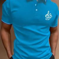 ราคา เสื้อยืดกอล์ฟแขนสั้นลายโน้ตดนตรีสำหรับผู้ชายแฟชั่นฤดูร้อน, เหมาะสำหรับโอกาสความบันเทิงเชิงพาณิชย์ เช่น เทนนิสและกอล์ฟ, เสื้อผ้าผู้ชาย, เป็น (17592326468672)