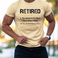 ราคา เสื้อยืดผู้ชายพิมพ์ลายตัวอักษร RETIRED สุดสร้างสรรค์ คอกลม แขนสั้น สไตล์ลำลอง เหมาะสำหรับผู้ชาย ใส่หน้าร้อน กลางแจ้ง (17592346513678)