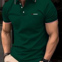 ราคา เสื้อโปโลผู้ชายลายไม้พิมพ์สีแดงและขาว, เสื้อเชิ้ต Henley คอกลมแบบสไตล์ธุรกิจลำลองขนาดมาตรฐานสำหรับผู้ชาย, เสื้อเชิ้ตผู้ชายสไตล์ธุรกิจ (17592369850653)