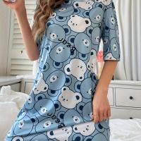 ราคา เสื้อยืดแขนสั้นลายหมีน่ารักสำหรับผู้หญิง ใส่ๆ ชุดนอนเดรส (17592407738843)