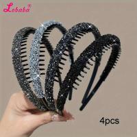 ราคา ชุด 4 ชิ้น ที่คาดผมสำหรับผู้หญิงฟันป้องกันลื่นเพื่อปรับแต่งผม, ยางรัดผมหน้าผากและที่คาดผมหน้าม้า (17592478414121)