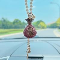 ราคา เสน่ห์กระเป๋าคริสตัลหรูหราสำหรับรถ - จี้กระจกมองหลังโลหะประดับไข่มุกสำหรับตกแต่งภายในยานพาหนะ (17592489586059)