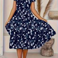 ราคา ชุดเดรสคอวีลายสวยหรู | ใส่ได้ทุกฤดู, เสื้อผ้าผู้ใหญ่ (17592619979135)