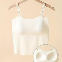 ราคา เสื้อกล้ามผู้หญิงสำหรับฤไม้ผลิ/ฤดูร้อนแผ่นรองหน้าอก - สายไหล่ปรับได้ถ้วยรองหน้าอกติดตั้งถาวร - เสื้อชั้นในไร้รอยต่อ สวมใส่ เหมาะสำหรับสวมทับหรือสวมเดี่ยว (17592612856434)