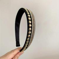ราคา ที่คาดผมหรูหราวินเทจสำหรับผู้หญิง ห่วงโลหะหุ้มผ้า เครื่องประดับศีรษะสไตล์บาโรก ที่คาดผมยืดหยุ่น (17592318480320)