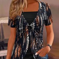 ราคา เสื้อยืดคอสี่เหลี่ยมลายพายสลีย์ 2-ใน-1 สำหรับผู้หญิง สวมใส่ในชีวิตประจำวัน (17593372333630)