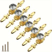 ราคา ชุดมือจับกระจกคริสตัลใสสีทอง 6 ชิ้น จานรอง, มือจับลิ้นชักตู้เสื้อผ้า สกรู 3 แบบ สำหรับตกแต่งห้องครัว ห้องน้ำ สำนักงาน (17592349219342)