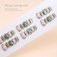 ราคา เล็บปลอมกดติดลายตาแมวไล่แสง 30 ชิ้น, ปลายเล็บทำมือสำเร็จรูปถอดได้, ตะไ�้เล็บและกาวเจลลี่ (17592660307293)