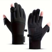 ราคา ถุงมือกันหนาวสำหรับผู้ชาย 1 คู่ กันลม ถุงมือสัมผัสหน้าจอ ถุงมือกีฬากลางแจ้ง สกี ปั่นจักรยาน ตกปลา วิ่ง ฝาเปิด ปิดได้ 2 นิ้ว ถุงมือกันหนาวแบบ Unisex (17592737996938)