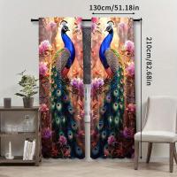 ราคา ชุดผ้าม่านลายสไตล์เรโทร 2 ชิ้น สำหรับตกแต่งบ้าน, ผ้าม่านแบบสอดรูด, เหมาะสำหรับห้องนอน, สำนักงาน, ห้องครัว, ห้อง และห้องอ่านหนังสือ (17592752606203)