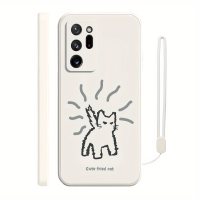 ราคา เคสโทรศัพท์น่ารักสำหรับ Samsung NOTE20 Ultra/10Plus/Note 20/NOTE 10 แมวทอด + สายคาดมือ TPU (17592809060182)