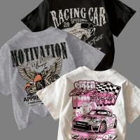 ราคา เสื้อยืดลายพิมพ์แฟชั่นลำลองสำหรับผู้หญิง 3 ชิ้น, เสื้อยืดลายมอเตอร์ไซค์สไตล์เรโทร (17592823356211)