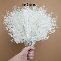 ราคา กิ่งสนขาวประดิษฐ์ 50 ชิ้น, กิ่งสนเขียวประดิษฐ์ สำหรับตกแต่งคริสต์มาส ใบยูคาลิปตัสและก้าน เหมาะสำหรับคริสต์มาส, , ตกแต่งบ้าน และอื่นๆ (17592830023021)