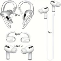 ราคา เคสซิลิโคนสำหรับ AirPods Pro ตะขอเกี่ยวหู*2 เชือกป้องกันการสูญหาย 4-ใน-1 เคสป้องกันเสียงรบกวนสำหรับหูฟัง (17592836360468)