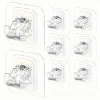 ราคา 8ชิ้น ตัวยึดราวม่านติดตั้งง่ายแบบติดเอง - ไม่ต้องเจาะ, ตะขอปรับได้สำหรับห้องน้ำและห้องครัว - พลาสติกทนทาน (17592885620067)