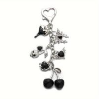 ราคา 1 ชิ้น NXQXN พวงและผีเสื้อ Rhinestone - จี้หัวใจโลหะหรูหราเพชรประดับ, ตะขอแหวนกลม, เหมาะสำหรับตกแต่งกระเป๋าหรือวันเกิด (17592913675241)