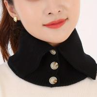 ราคา ผ้าพันคอแบบสวมคอเต่าปลอมถอดได้กระดุมสำหรับผู้หญิง 1 ชิ้น สไตล์เกาหลีสำหรับฤไม้ร่วง/ฤดูหนาว เสื้อกันหนาวคอสูงอเนกประสงค์สำหรับตกแต่งคอ (17592243662123)