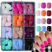 ราคา 288 ชิ้น ทรงกลมสั้น ทรงเหลี่ยม ติดเล็บปลอม, ติดเล็บปลอมแบบเต็มเล็บหลากสี, สีพื้นสำหรับชุดติดเล็บ, เหมาะสำหรับร้านทำเล็บ, ใช้งานง่าย, เหมาะสำหรับผู้หญิงสำหรับงานเล็บ (17592978255228)