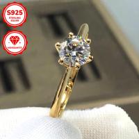 ราคา 1 ชิ้น แหวนหมั้น Moissanite, 0.5/1/2/3 คาราท, 925 สเตอร์สี, 6 ปรอง, สไตล์, วันครบรอบกล่องวันวาเลนไทน์ (17593039873729)