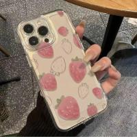 ราคา เคสโทรศัพท์ใสกันชนสำหรับ Iphone16/Iphone16Pro/Iphone15/15/14/13/12/11/12/13/โทรศัพท์มือถือ ปกป้องได้ทั้งหน้าจอ สไตล์สตรอเบอร์รี่ ฝาครอบกันชนแบบนุ่มโปร่งใส (17593089313324)