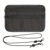 ราคา กระเป๋าสตางค์ทาง WESSLECO ป้องกัน RFID - กระเป๋าใส่พาไนลอนเบา สายสะพายปรับได้, ซิปปิด, กันขโมย สำหรับการ์ดเครดิต, สด, โทรศัพท์มือถือ - สีดำ (17593156706772)
