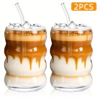ราคา แก้วน้ำแก้วลายคลื่นน่ารักหลอด, 16oz แก้วน้ำลายคลื่นรูปคลื่นสำหรับกาแฟเย็น, , น้ำ, มัทฉะ, น้ำผลไม้ – แก้วดื่มที่ไม่เหมือนใคร, ที่สมบูรณ์แบบสำหรับคนรักกาแฟ (17593261996323)