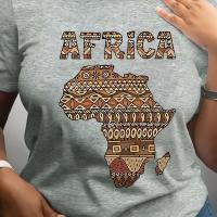 ราคา เสื้อยืดพิมพ์ลายกราฟิก แขนสั้น คอกลม เสื้อลำลองสำหรับฤดูร้อนและฤไม้ผลิ เสื้อผ้าผู้หญิง (17593352370561)