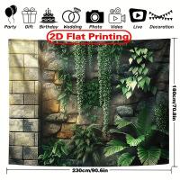 ราคา ผ้าฉากถ่ายภาพ 2D แบนราบ ลายเถาวัลย์สีเขียวและหินธรรมชาติ ขนาดใหญ่ สำหรับงานในร่มและกลางแจ้ง ตกแต่งบ้านและสตูดิโอ ป้ายแขวนประตูโรงรถ - โพลีเอสเตอร์ หลายขนาด (17593356073662)