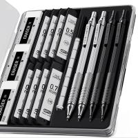 ราคา ชุดดินสอกดกลม 4 แท่ง กล่อง, ดินสอกด HB ขนาด 0.5 มม. และ 0.7 มม. สำหรับศิลปิน, ไส้ดินสอ HB 8 หลอด (480 ไส้), ยางลบ 3 ชิ้น, ไส้ยางลบ 9 ชิ้น สำหรับเขียน, วาดภาพ, สีดำและสี (17593496447536)