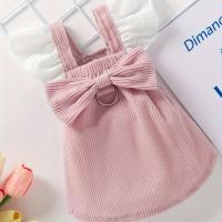 ราคา ชุดเดรสผ้าลูกฟูกสีชมพู แขนผูกโบว์ สไตล์แฟชั่นฤไม้ร่วงและฤดูหนาวสำหรับลูกแมวและสุนัข (17593454090059)