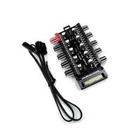 ราคา เมนบอร์ด แผงควบคุมความเร็วพัดลม PWM 12V 4-พิน ตัวแยกพัดลม 10 พอร์ต - ระบบระบายความร้อนเคส (17592557231118)