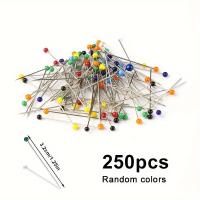 ราคา เข็มหมุดหัวสีสันสดใส 250/500 ชิ้น เข็มหมุดหัวแก้วสแตนเลส 38/32 มม. เข็มละเอียดทนความร้อนสำหรับการเย็บ งานควิลท์ งานฝีมือ และการทำเครื่องประดับ (สีสุ่ม) (17592972265821)