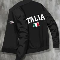 ราคา 【ยอดนิยมของลูกค้า】เสื้อแจ็คเก็ตผู้ชายไซส์ใหญ่ ITALIA แบบเบา - สไตล์คอลเลจแบบๆ, ผ้ายืดหยุ่น, สามารถซักเครื่องได้, ไซส์ใหญ่ (17592513484000)