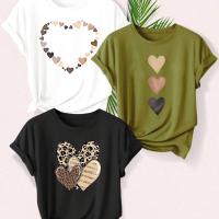 ราคา เสื้อยืดลายหัวใจสำหรับผู้หญิง 3 ชิ้น - เสื้อแขนสั้นคอกลมลำลอง พิมพ์ลาย "Perfect" ดาวและหัวใจ มีหลายสีให้เลือก - ทำจากผ้าเนื้อนุ่ม เหมาะสำหรับฤดูร้อนและฤไม้ผลิ เสื้อยืดผู้หญิง (17592828721883)
