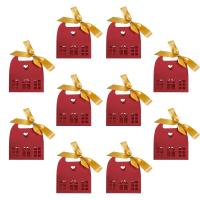 ราคา สำหรับเธอ/เขา กล่องทรงคริสต์มาสคลาสสิก 10 ชิ้น ริบบิ้นสีสดใส สำหรับใส่ขนม, ของหวาน, ของชำร่วย, บรรจุภัณฑ์เบเกอรี่ทรงหลังคา สีขาว (17592955499610)