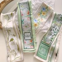 ราคา ผ้าพันคอยาวแคบบางลายสีเขียว 4 ผืน, ผ้าพันคอขนาดเล็กสำหรับผูกกระเป๋า, ผูกผม, ผ้าพันคอตกแต่ง, ริบบิ้นอเนกประสงค์ (17592393200280)