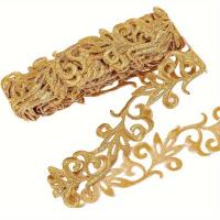 ราคา ผ้าลูกไม้ปักทอง 1 หลา สำหรับตกแต่งเสื้อผ้าและหมวก อุปกรณ์ตกแต่ง DIY (17592548229943)