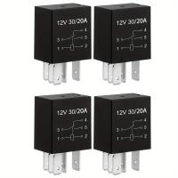 ราคา 4ชิ้น รีเลย์รถยนต์ 12V 30A ทนทาน - & SPDT, สำหรับใช้งานหลากหลายประเภท การเชื่อมต่อเร็ว, เปลือกไนลอนทนทาน, 5 ขา, รีเลย์ (17592594278489)