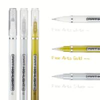 ราคา ปากกาเจล 1 มม. 3/6 ชิ้น กลิตเตอร์ สำหรับทำสี, สเก็ตช์ภาพ และงานศิลปะ – หัวปากกาแม่นยำ (สีทอง, สี และสีขาว) (17592756506674)