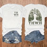 ราคา เสื้อยืดคอกลมแขนสั้นลำลอง พิมพ์ลายกราฟิก เหมาะสำหรับฤดูร้อนและฤไม้ผลิ ออกแบบสำหรับผู้หญิง (17592884169400)